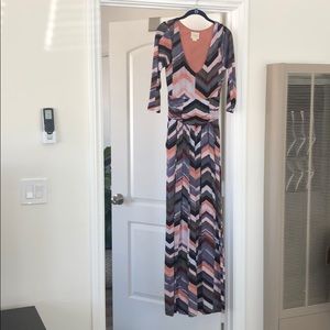 Maeve long sleeved maxi anthro dress medium